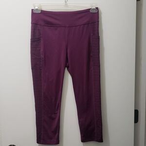 Tek Gear Dryteck Women's Purple Capri Workout Pants With Pockets